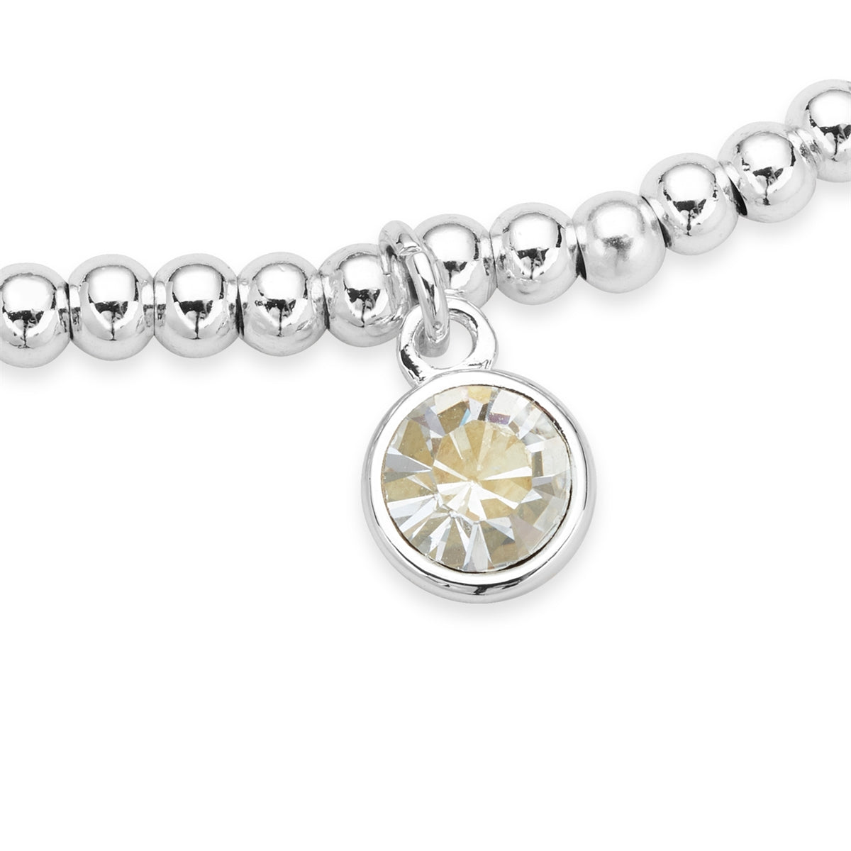 Karma Silver April Stretch Birthstone Bracelet