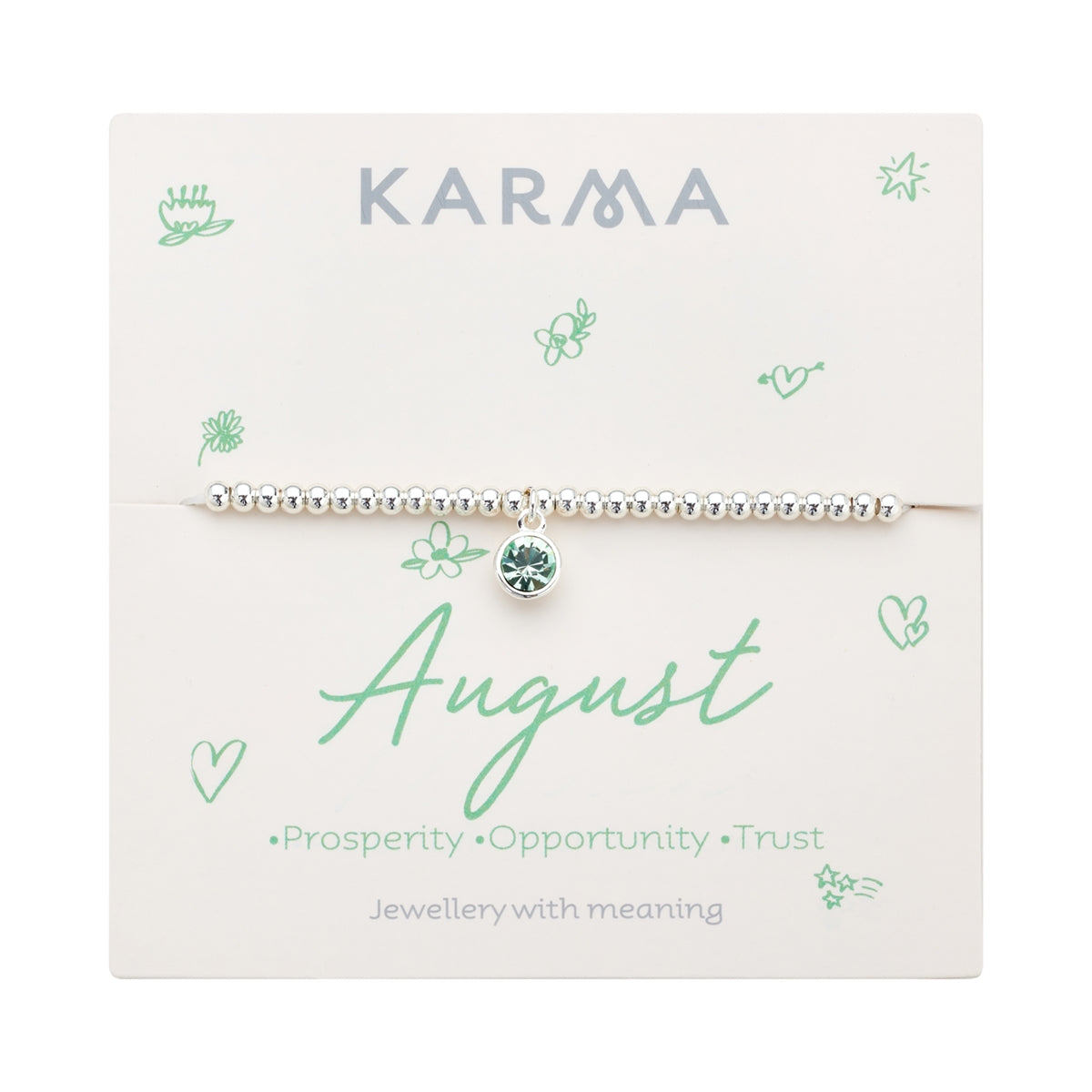 Karma Silver August Stretch Birthstone Bracelet