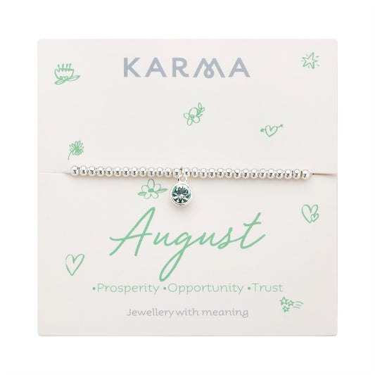 Karma Silver August Stretch Birthstone Bracelet