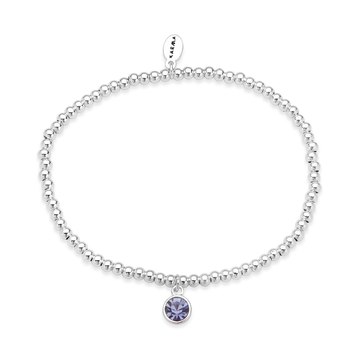 Karma Silver December Stretch Birthstone Bracelet