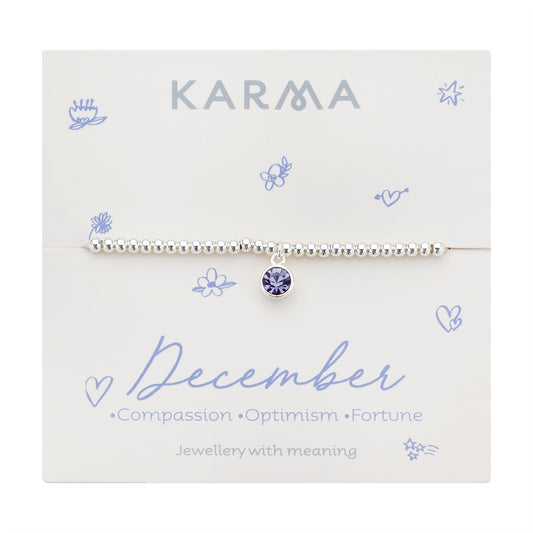 Karma Silver December Stretch Birthstone Bracelet
