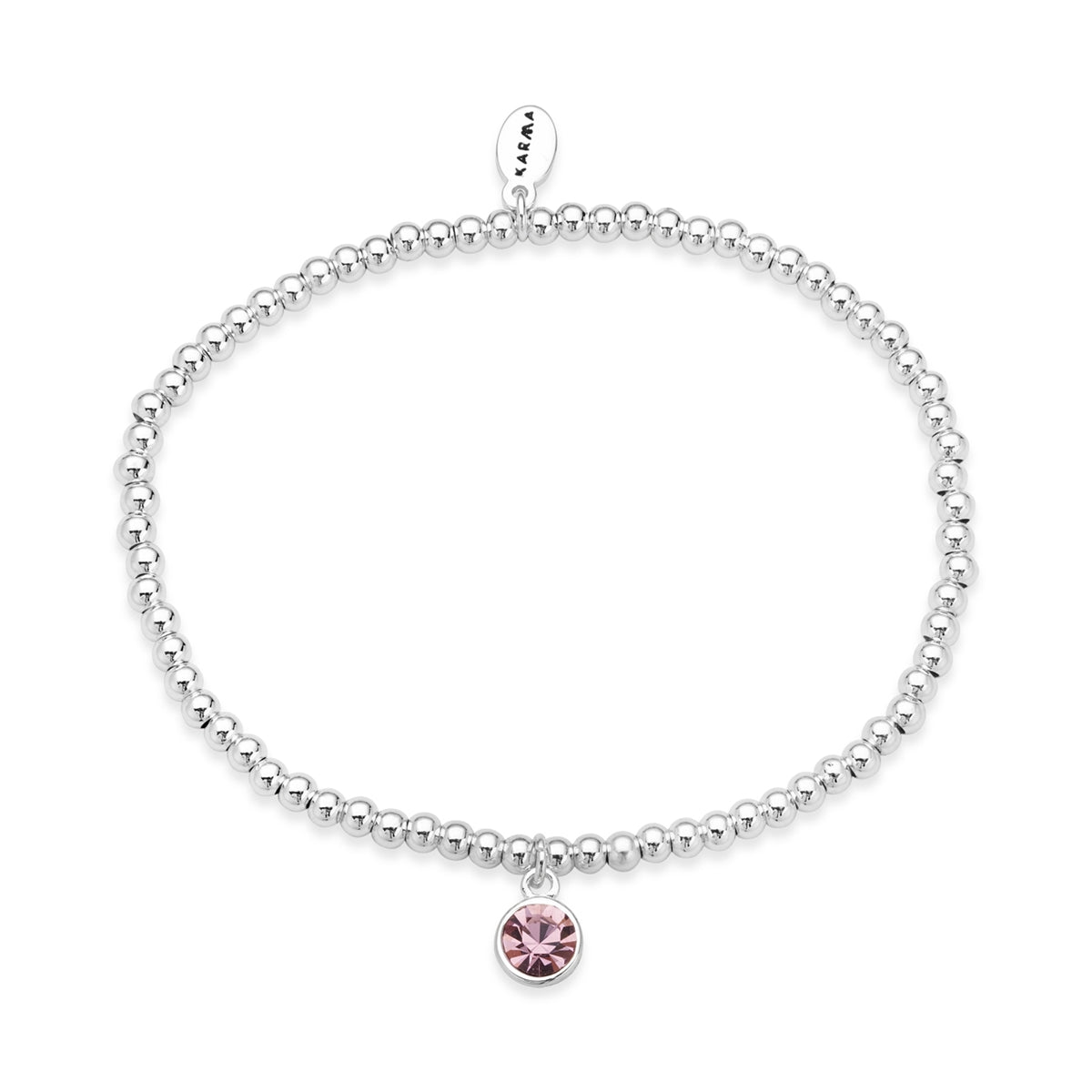 Karma Silver February Stretch Birthstone Bracelet
