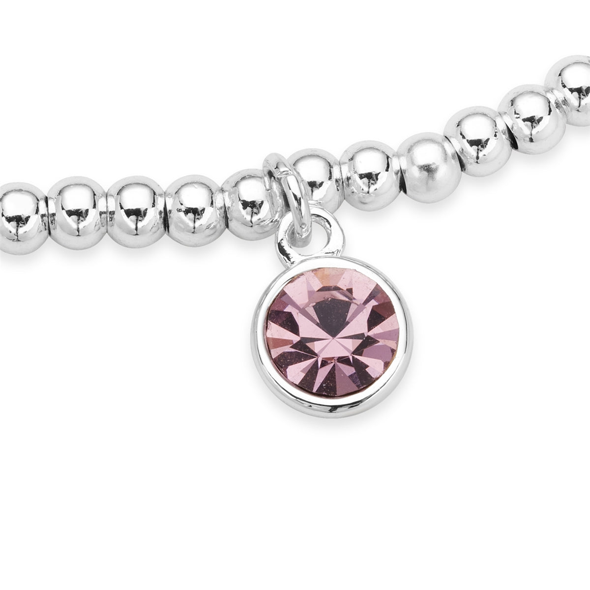 Karma Silver February Stretch Birthstone Bracelet