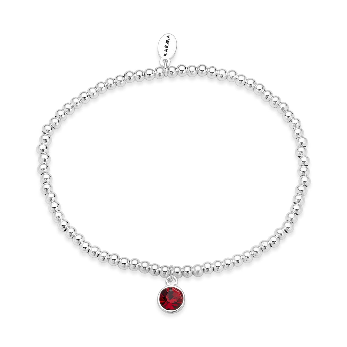 Karma Silver January Stretch Birthstone Bracelet