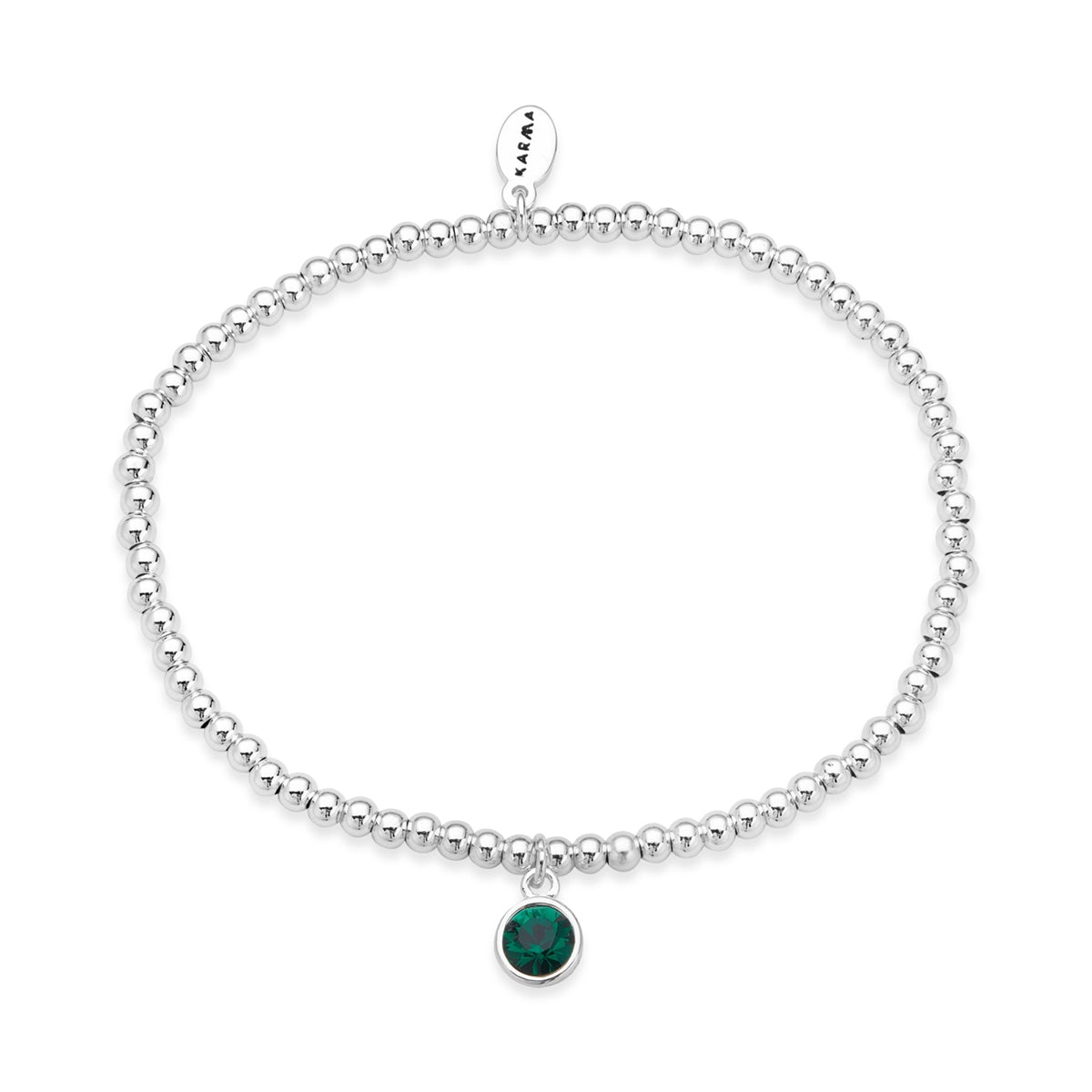 Karma Silver May Stretch Birthstone Bracelet
