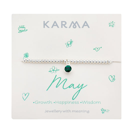 Karma Silver May Stretch Birthstone Bracelet