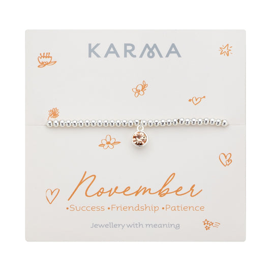 Karma Silver November Stretch Birthstone Bracelet