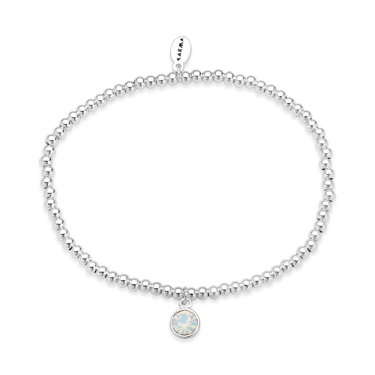 Karma Silver October Stretch Birthstone Bracelet