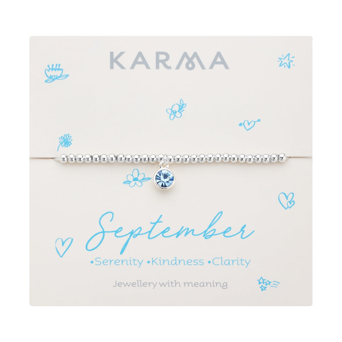 Karma Silver September Stretch Birthstone Bracelet