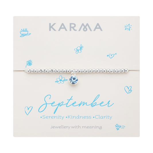 Karma Silver September Stretch Birthstone Bracelet