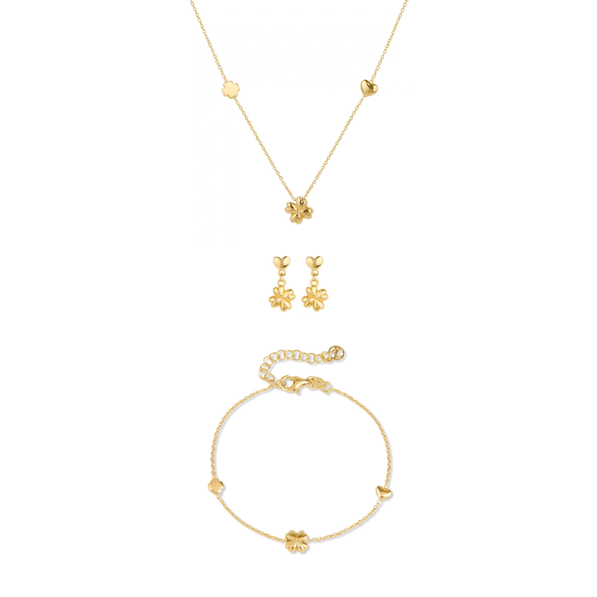 Argento Gold Mini Puff Clover Heart Gift Set