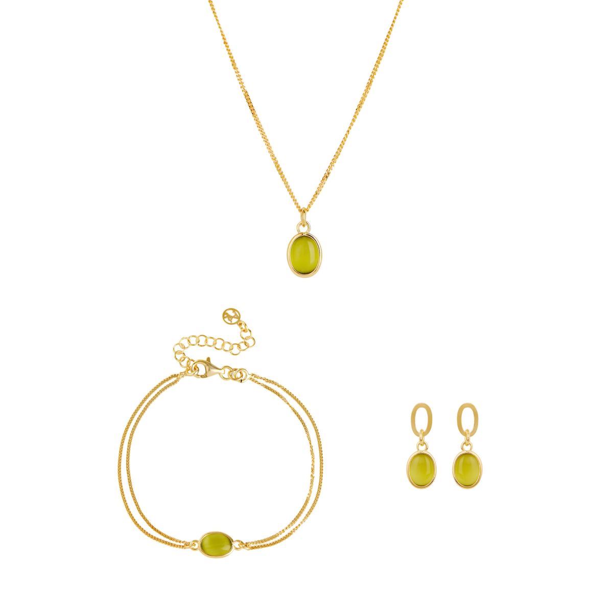 Argento Gold Peridot Chain Gift Set