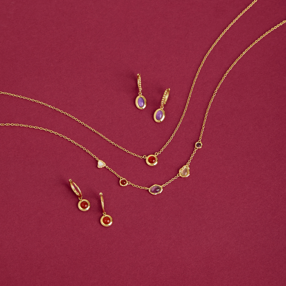 August Woods Gold Red Agate Necklace