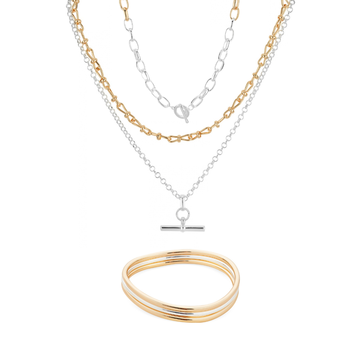 August Woods Two-Tone Large Link Gift Set