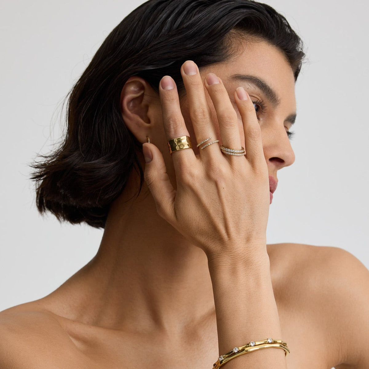 D.Louise Gold Textured Organic Band Ring
