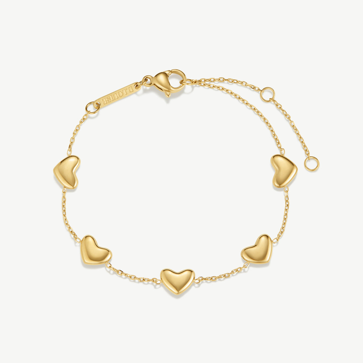 D.Louise Gold Bubble Multi Heart Bracelet
