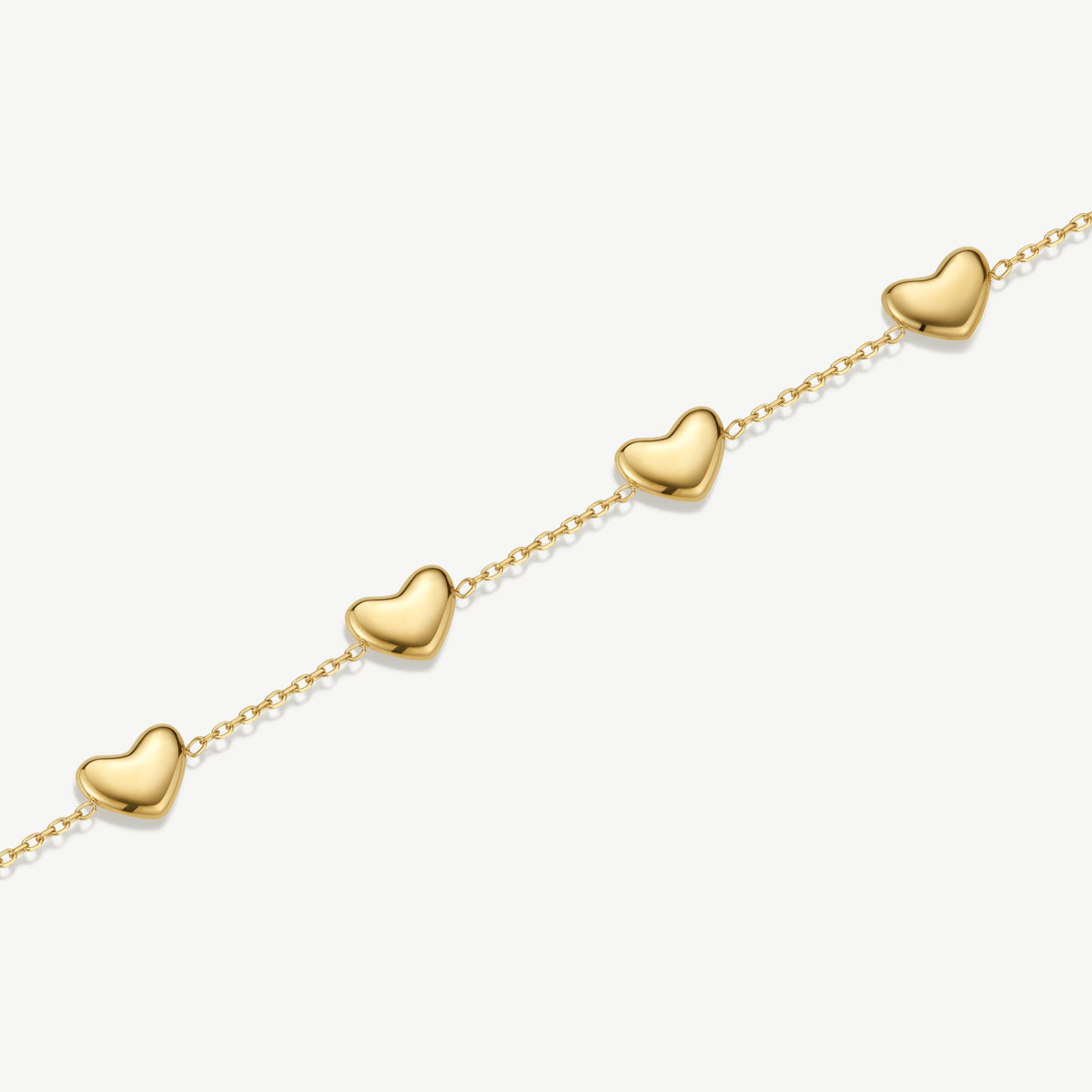 D.Louise Gold Bubble Multi Heart Bracelet