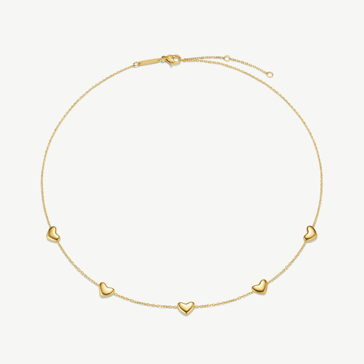 D.Louise Gold Puffy Bubble Heart Multi Necklace