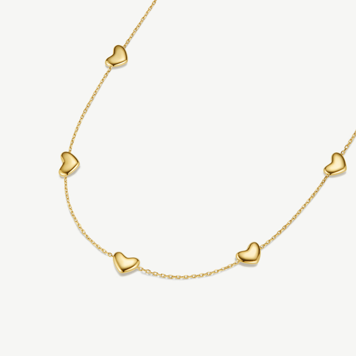 D.Louise Gold Puffy Bubble Heart Multi Necklace