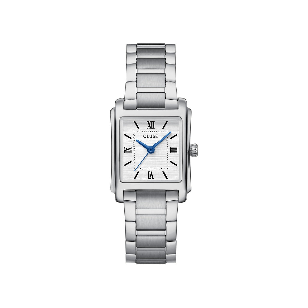 Cluse Silver Anglee Rectangle White 23mm Watch