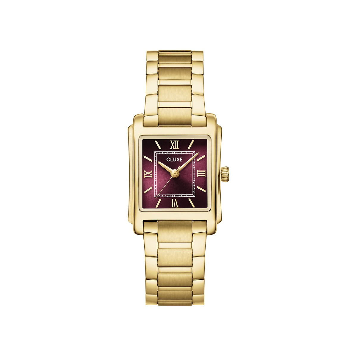 Cluse Gold Anglee Rectangle Cherry 23mm Watch
