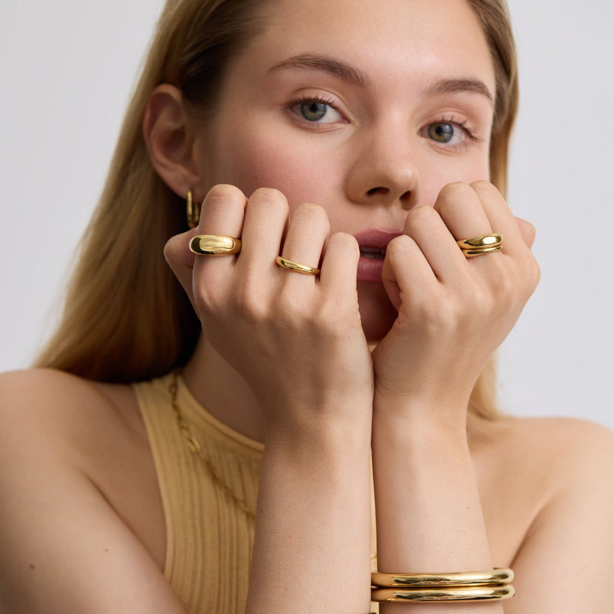 D.Louise Gold Sleek Dome Ring