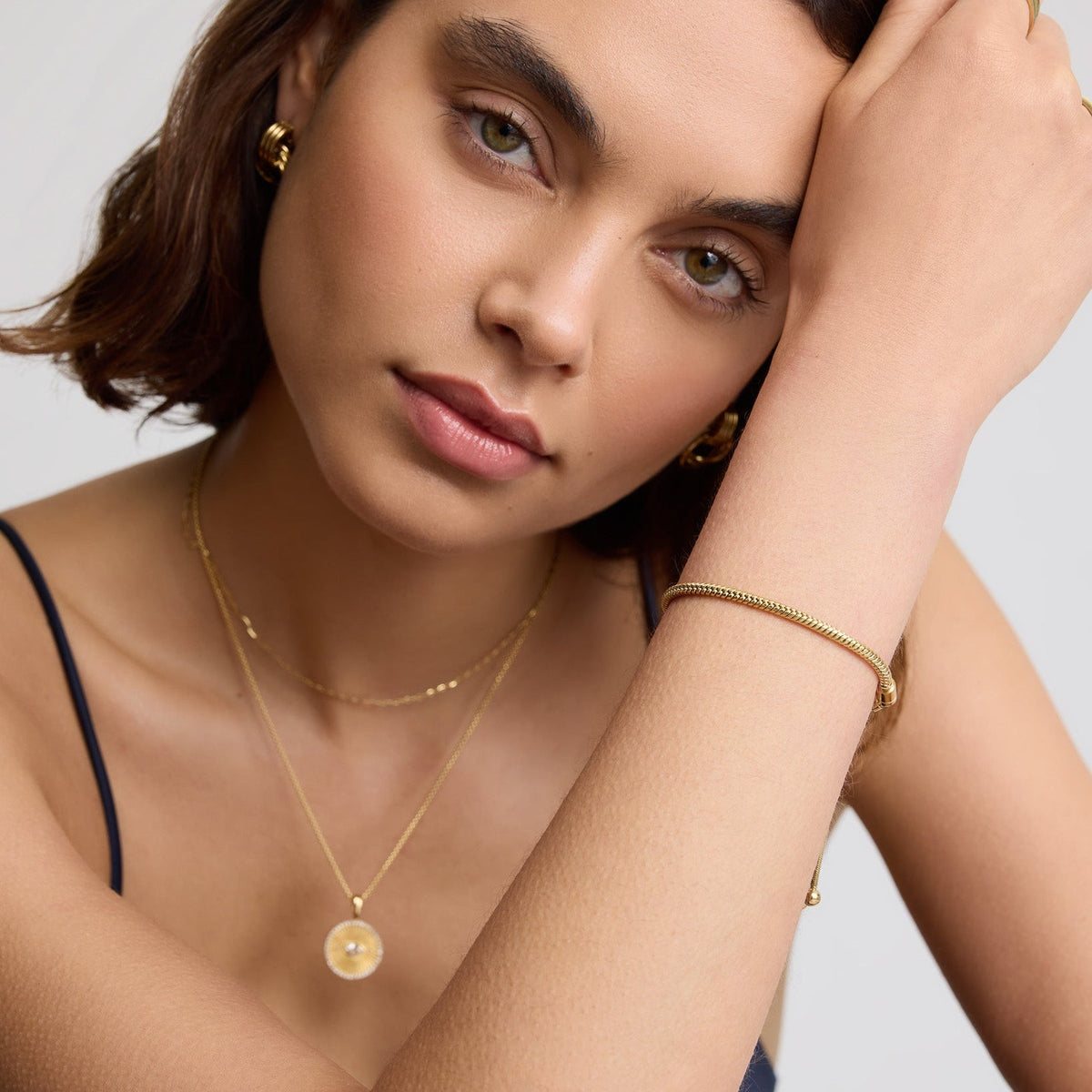 D.Louise Gold Classic Snake Chain Friendship Bracelet