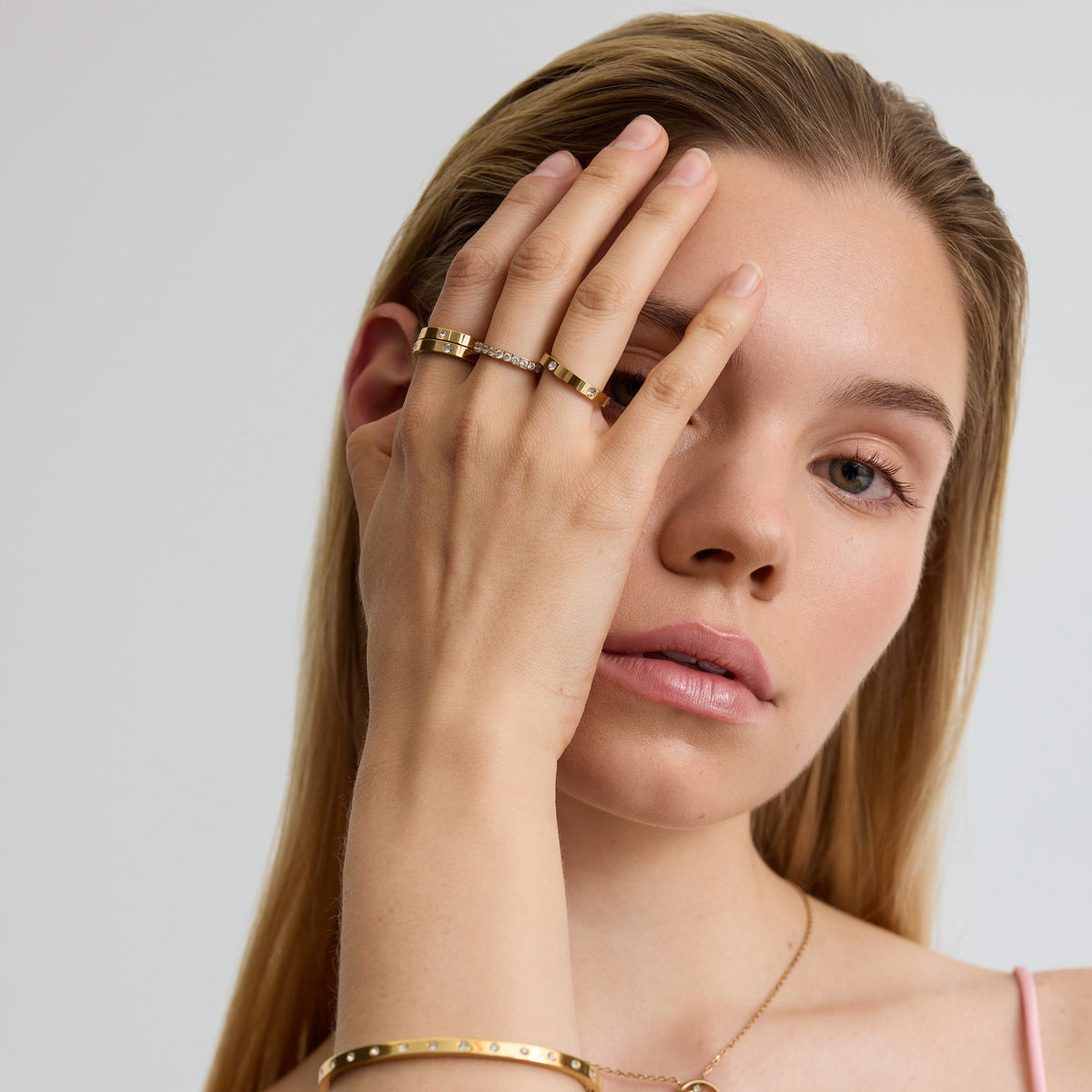D.Louise Gold CZ Eternity Stacking Ring