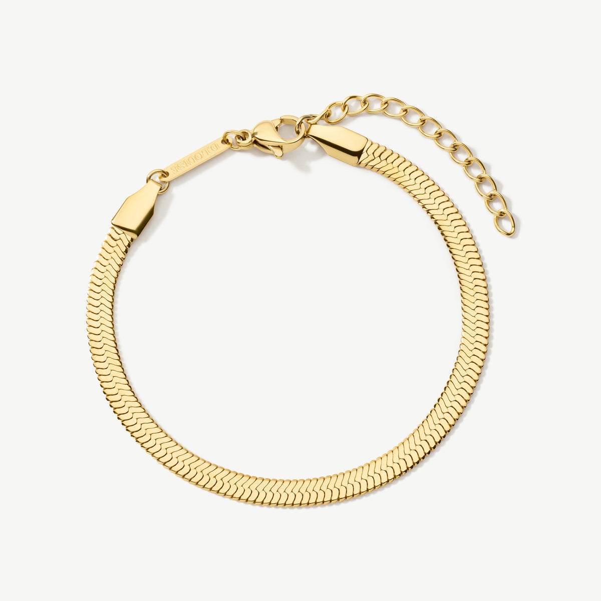 D.Louise Gold Essentials Flat Snake Chain Bracelet