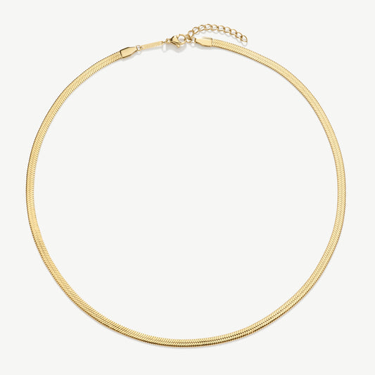 D.Louise Gold Essentials Flat Snake Chain Necklace