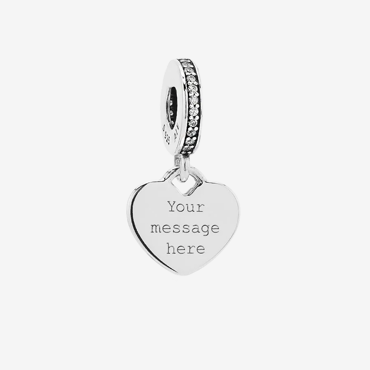 Pandora Engraving Heart Drop Charm