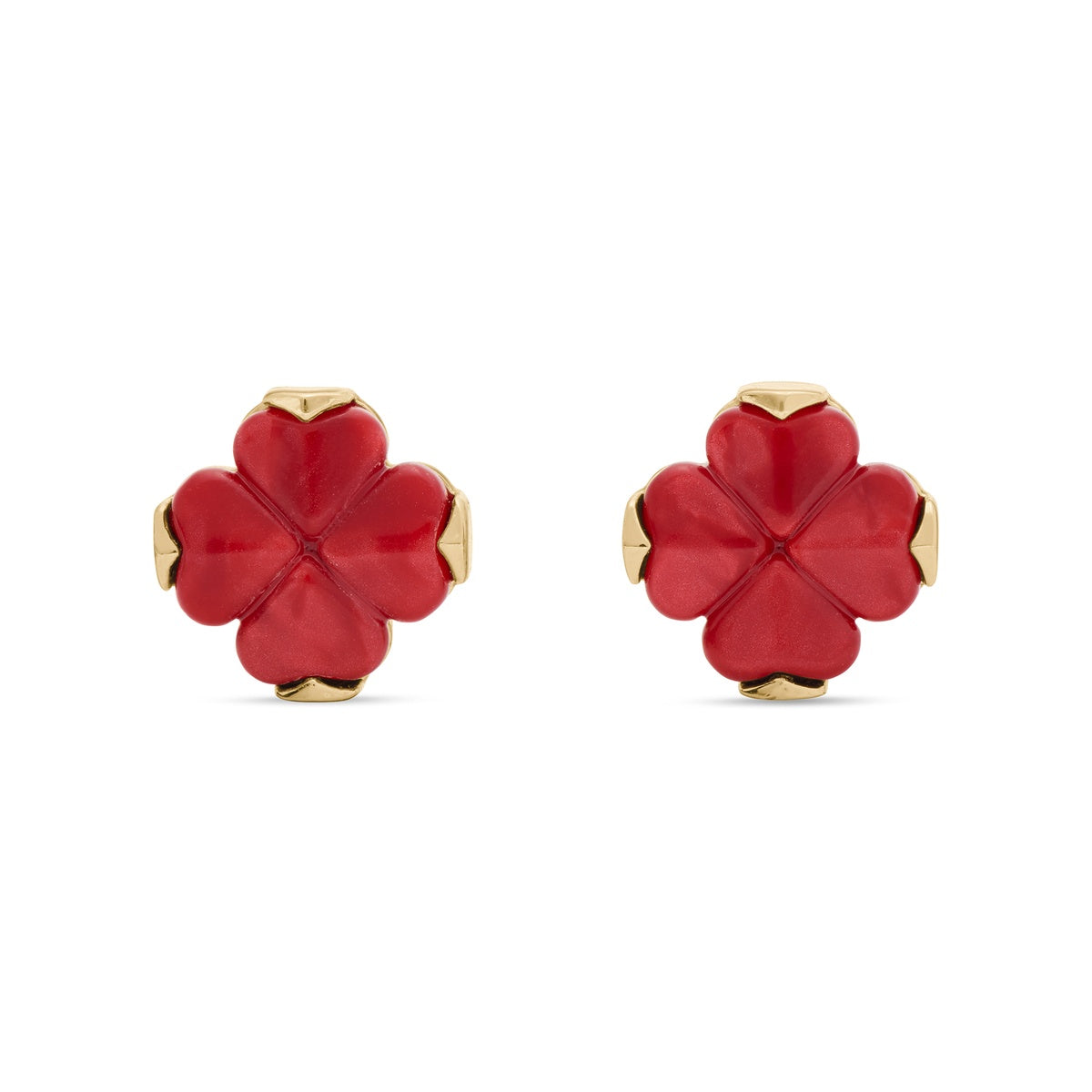 Kate Spade New York Gold Red Spade Flower Stud Earrings