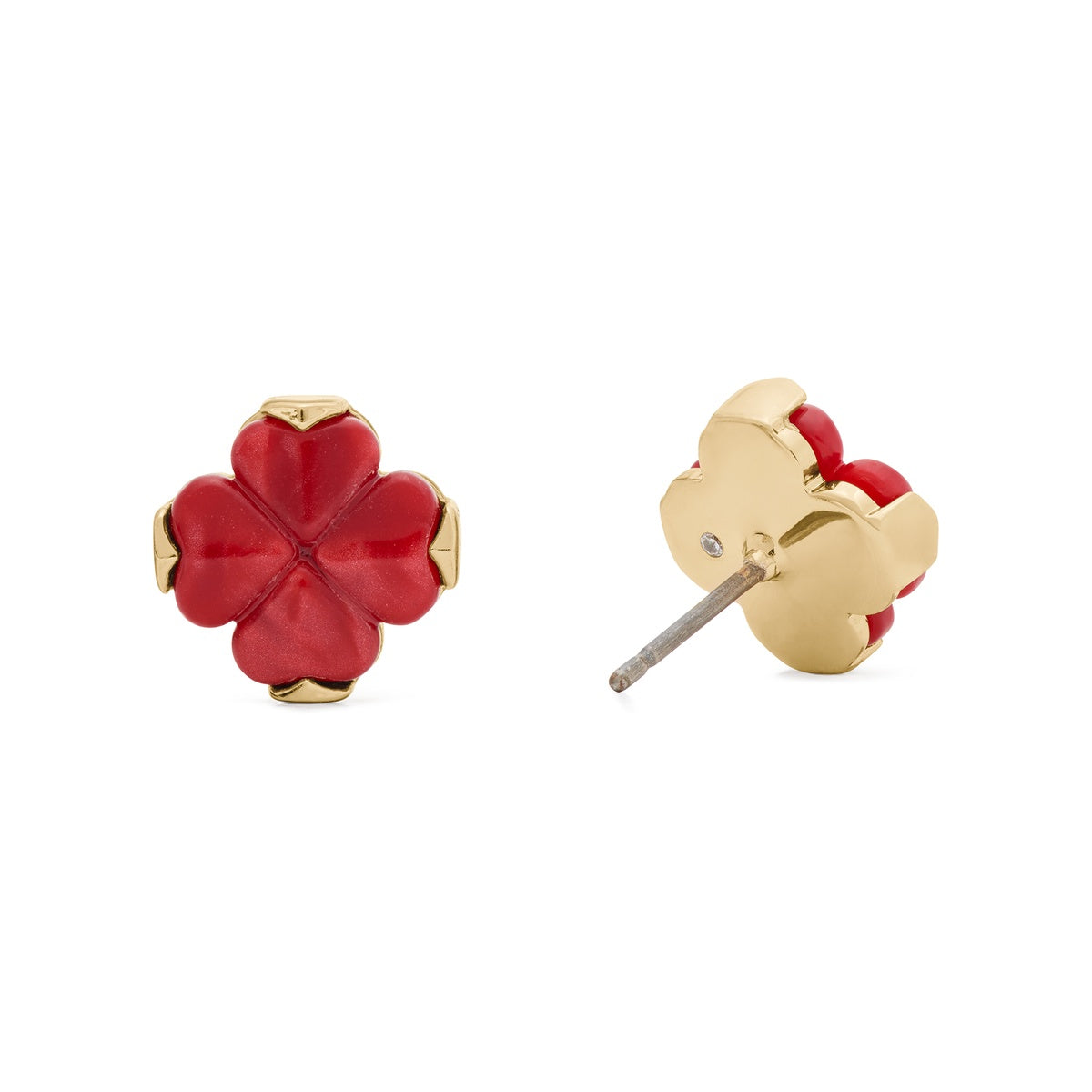 Kate Spade New York Gold Red Spade Flower Stud Earrings