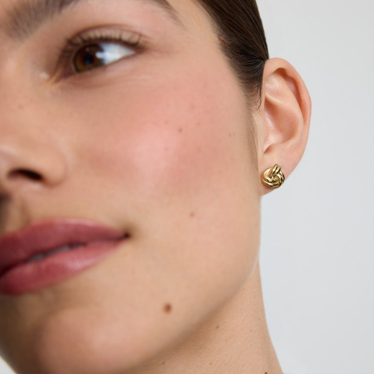 D.Louise Gold Knots Stud Earrings