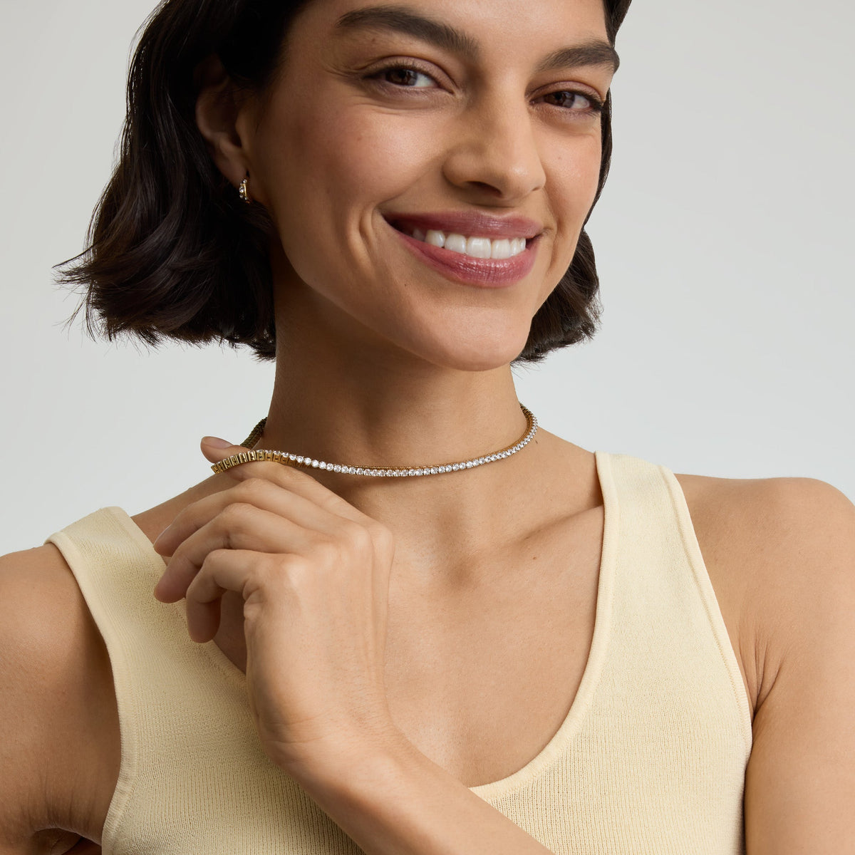 D.Louise Gold Luxe CZ Tennis Necklace