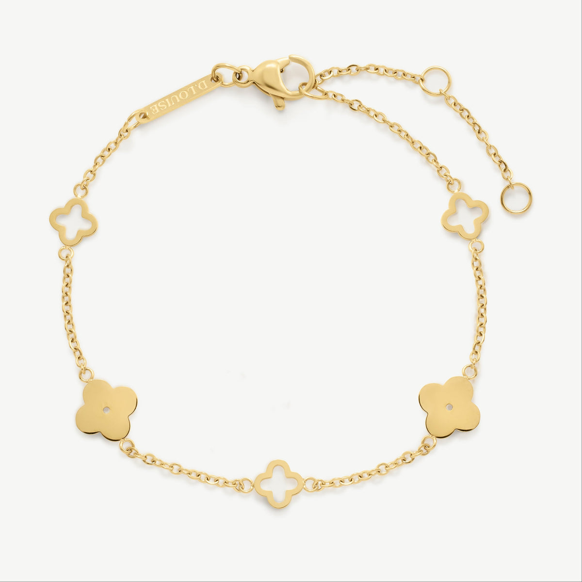 D.Louise Gold Multi Clover Bracelet
