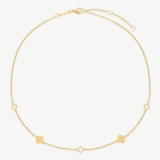 D.Louise Gold Multi Clover Necklace