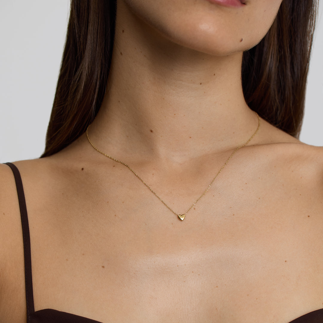 D.Louise Gold Mini Puffy Heart Necklace