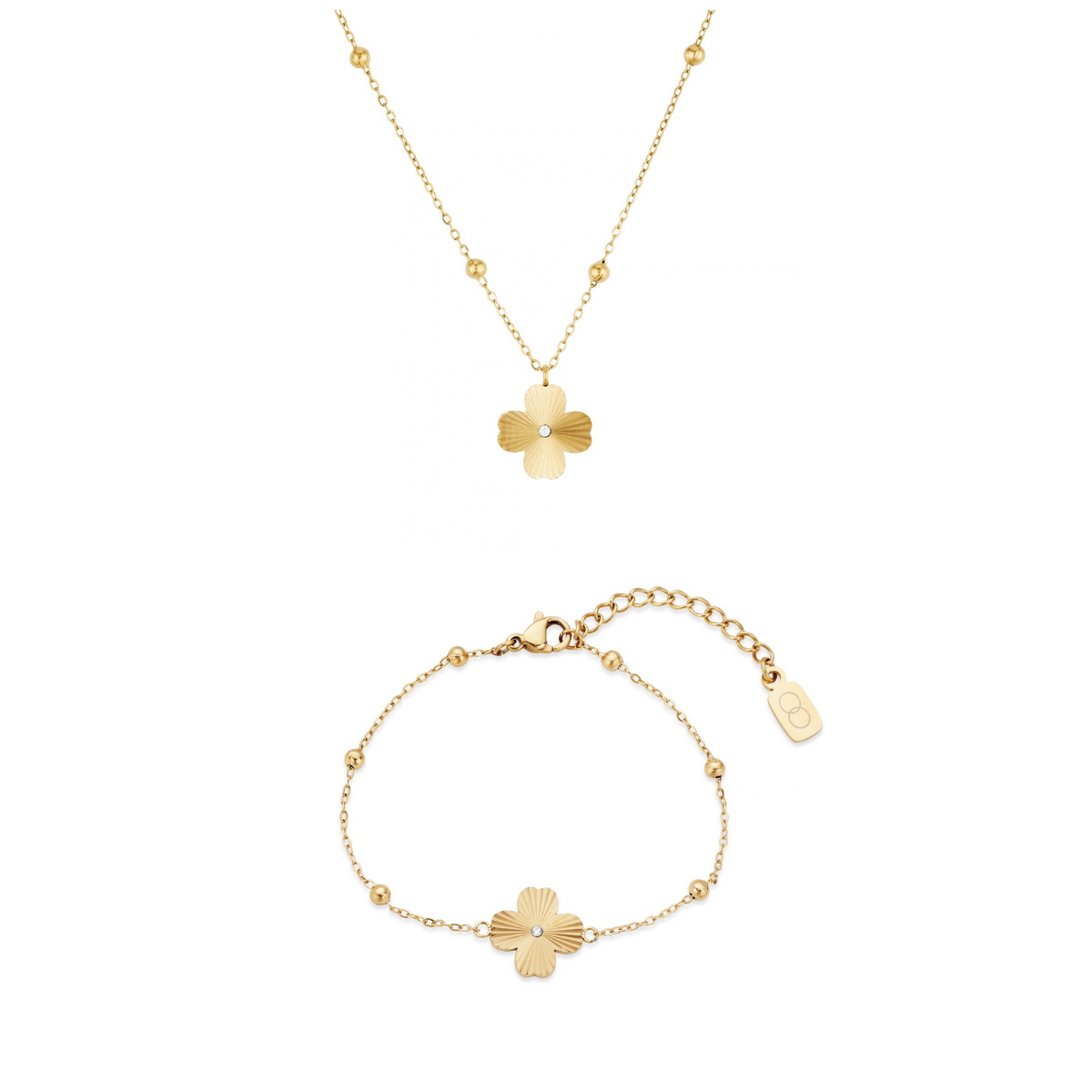 Over & Over Gold Stainless Steel Clover Ball Gift Set