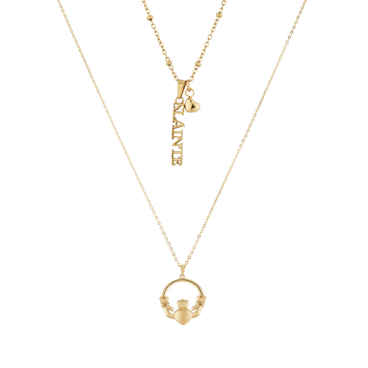 Over & Over Gold Stainless Steel Claddagh Sláinte Gift Set