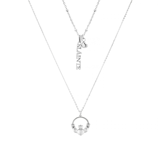 Over & Over Silver Stainless Steel Claddagh Sláinte Gift Set