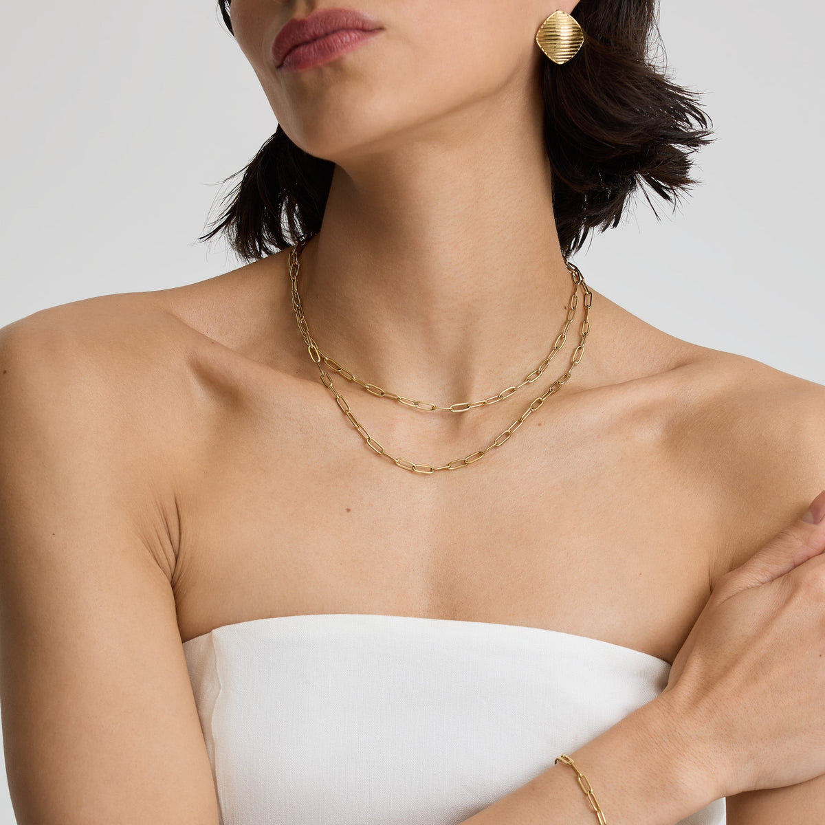 D.Louise Gold Paperclip Chain Necklace