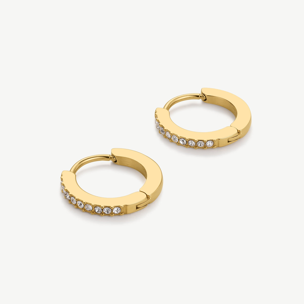 D.Louise Gold CZ Tennis Huggie Earrings