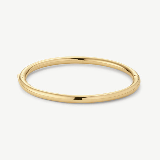D.Louise Gold Classic Oval Hinged Bangle