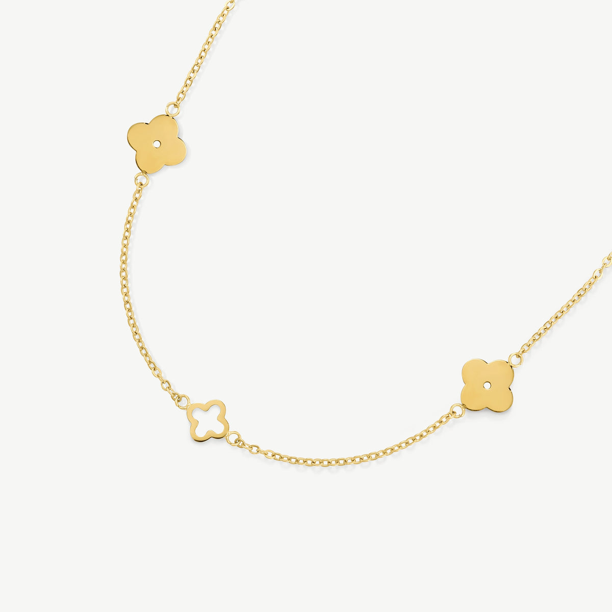 D.Louise Gold Multi Clover Necklace