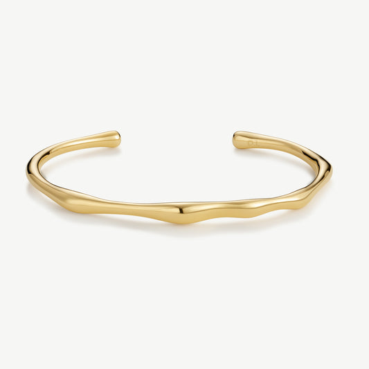 D.Louise Gold Bamboo Open Bangle