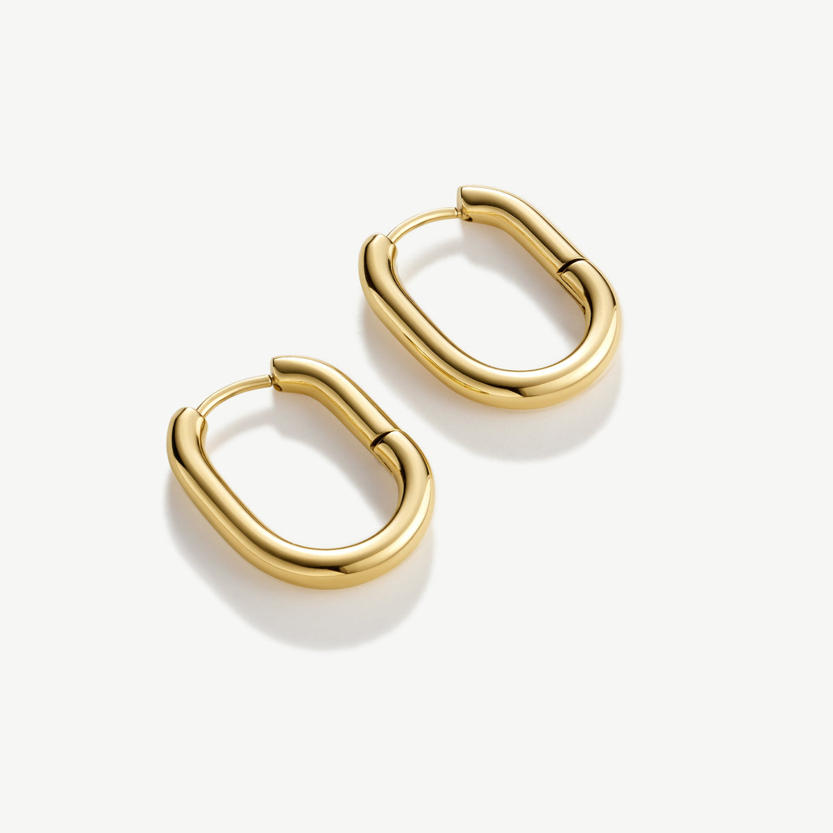 D.Louise Gold Long Oval Hoop Earrings