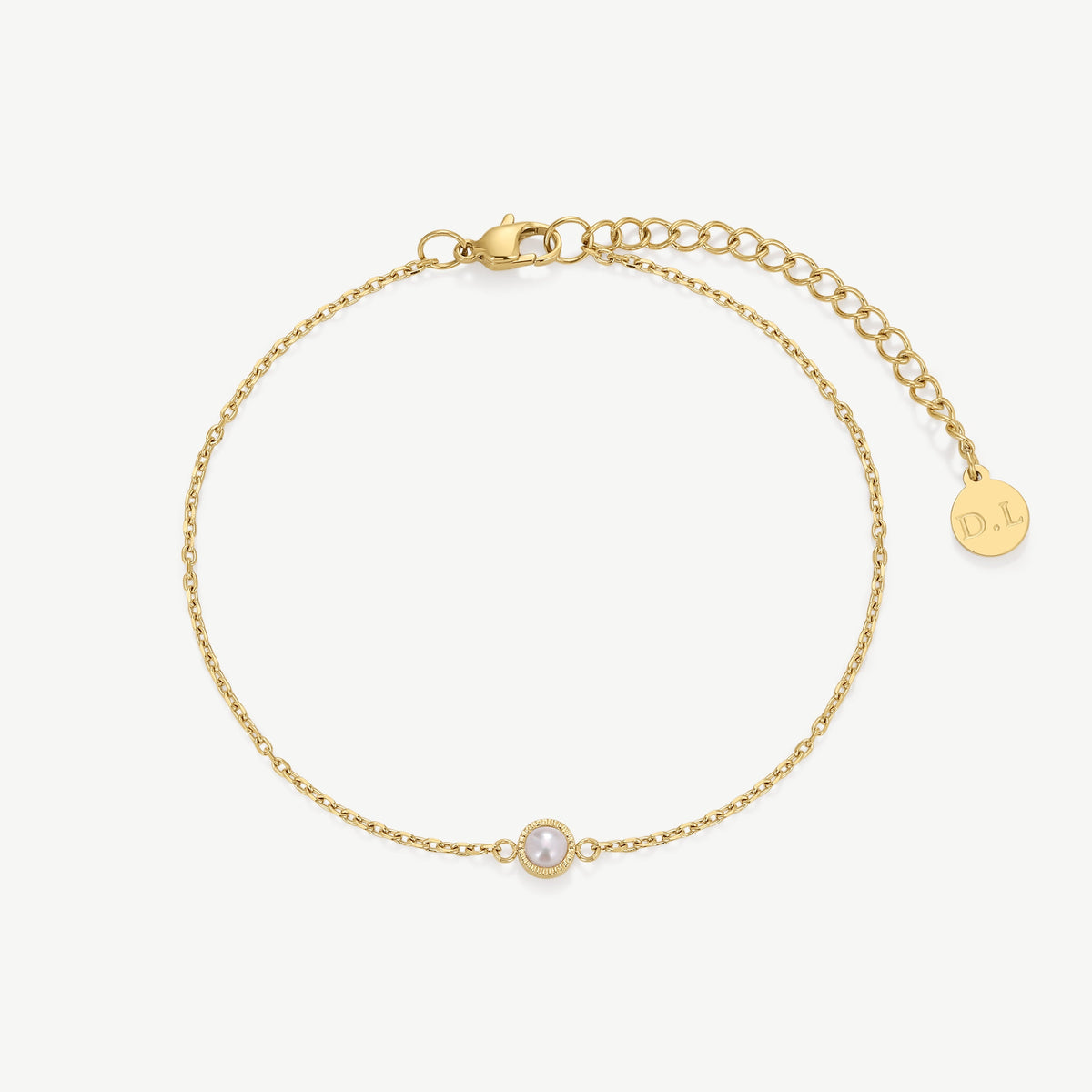 D.Louise Gold Bridesmaid Dainty Pearl Bracelet