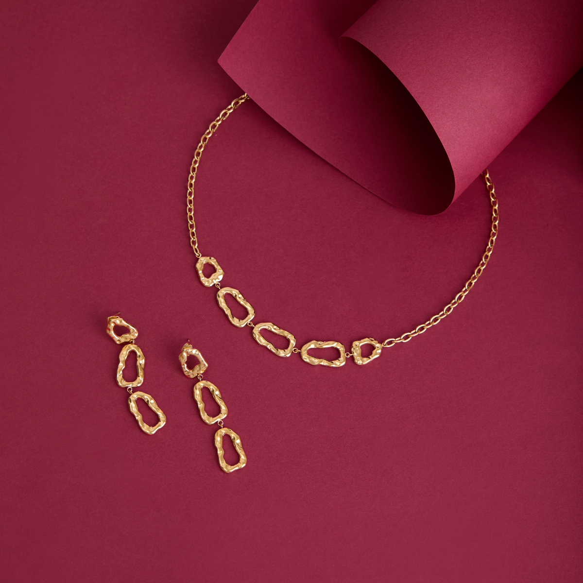 Over & Over 14k Gold Stainless Steel Molten Drop Earrings