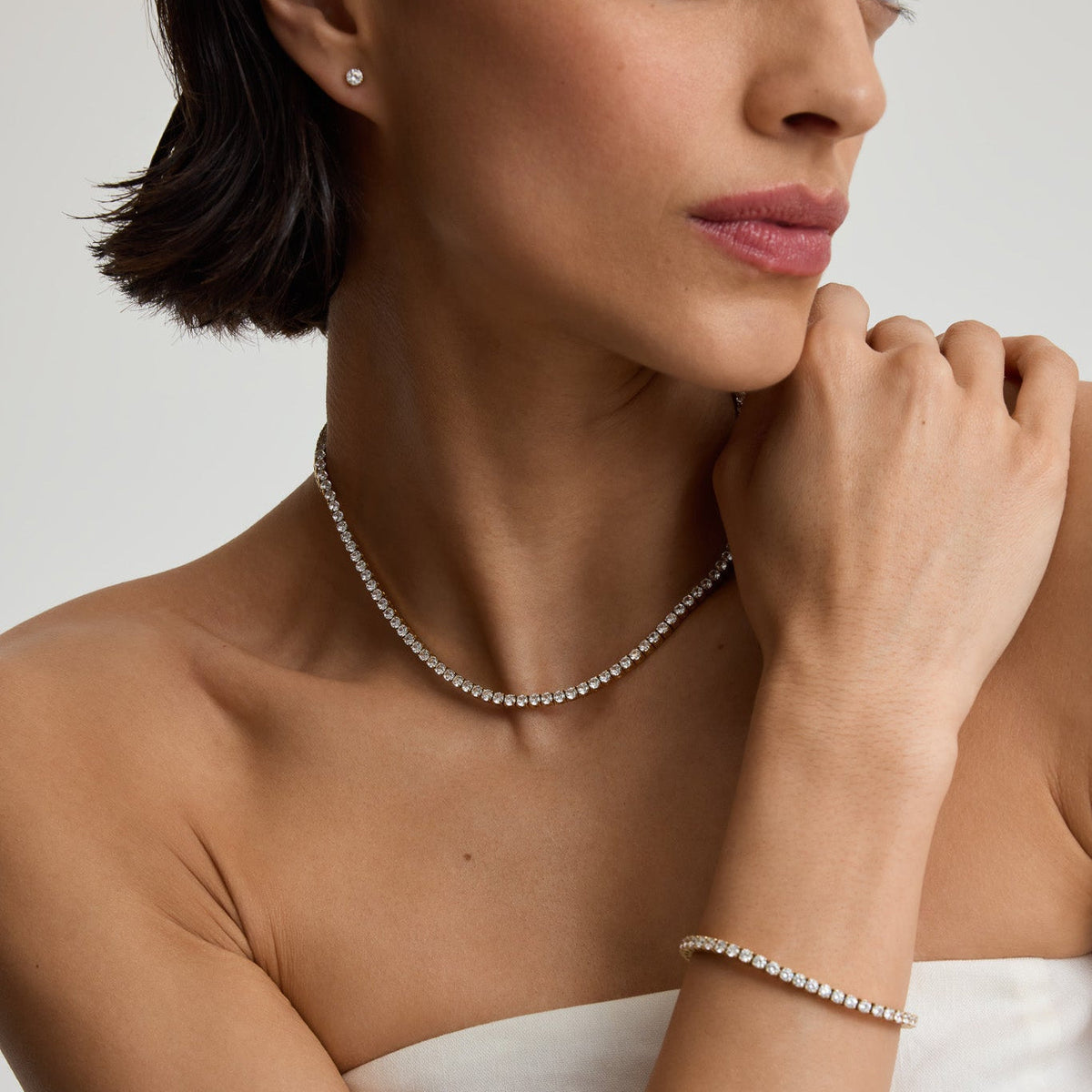 D.Louise Gold Luxe CZ Tennis Necklace